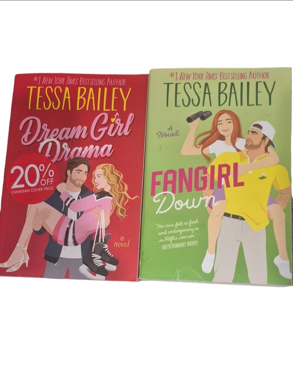 Tessa Bailey Romance Book Bundle: Fangirl Down & Dream Girl Drama Paperbacks